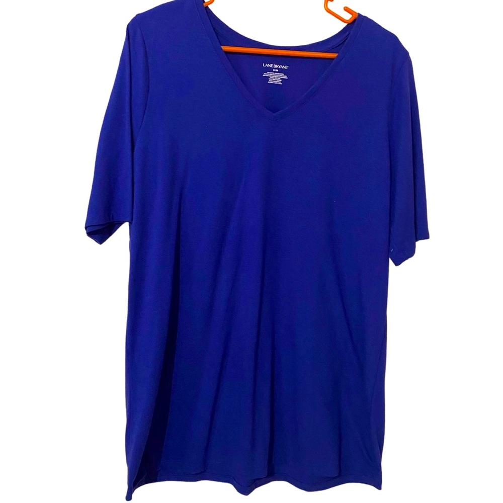 Lane Bryant Blue V-Neck T-shirt.
